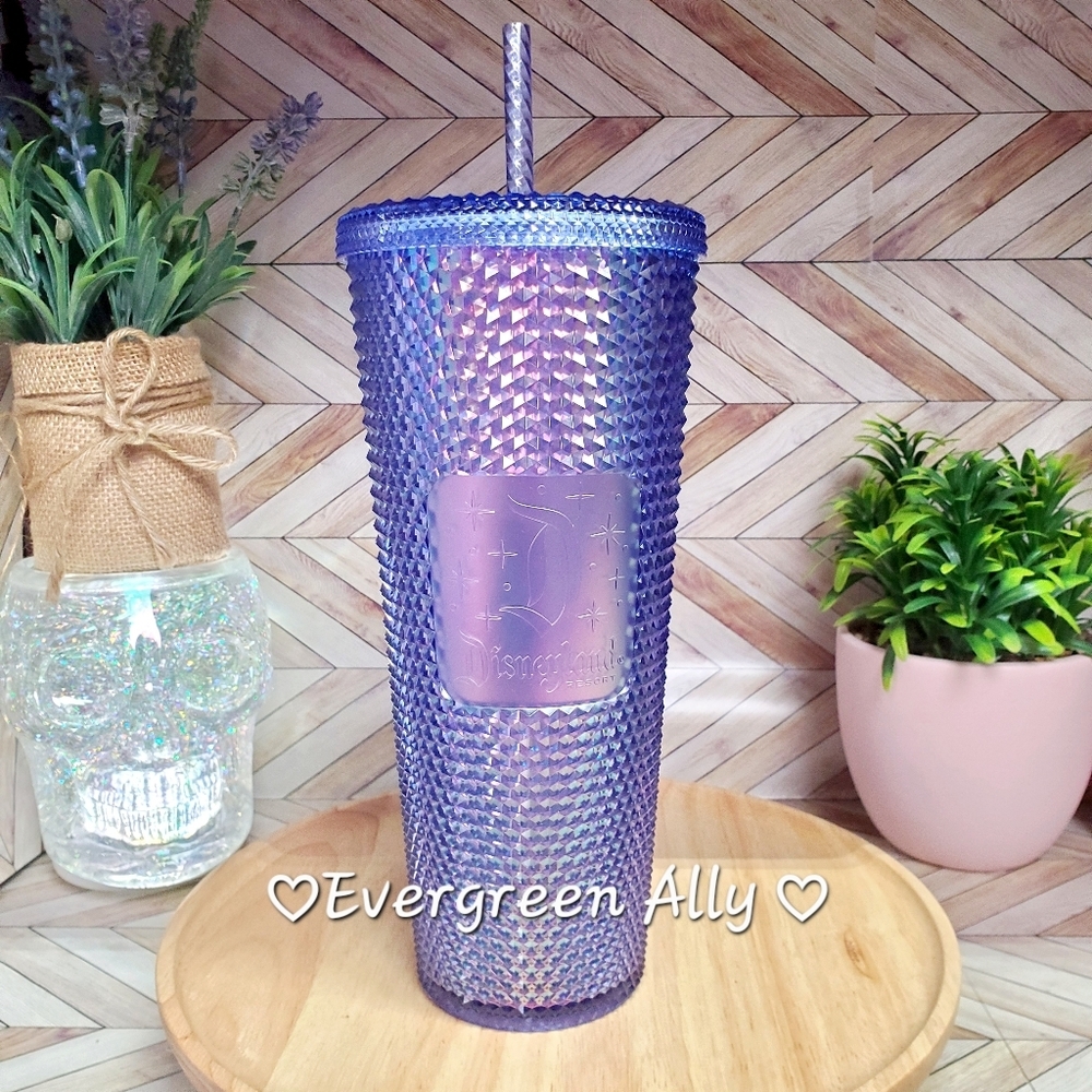 Starbucks Disneyland Resort Purple Iridescent Studded Tumbler Venti 24 oz